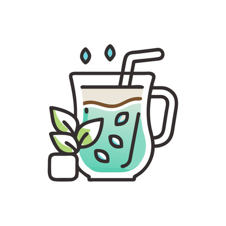Aromatic Iced Herbal Infusion for Refreshmentのイラスト素材