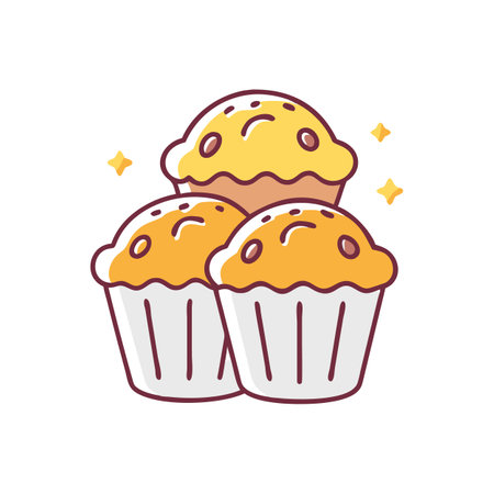 Nutritious Freshly Baked Banana Muffinsのイラスト素材