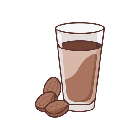 Delicious Chocolate Almond Milk for Refreshmentのイラスト素材