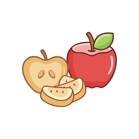 Delicious Apples with Peanut Butter for Snackingのイラスト素材