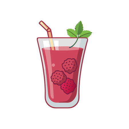 Refreshing Iced Raspberry Hibiscus Teaのイラスト素材