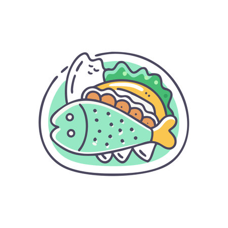 Delicious Grilled Fish Tacos with Salsaのイラスト素材
