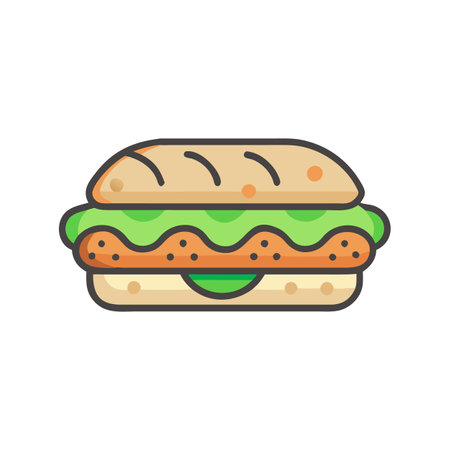 Savory Grilled Chicken Sandwich with Avocadoのイラスト素材