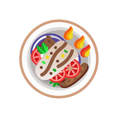 Delicious Grilled Vegetable Fajitasのイラスト素材