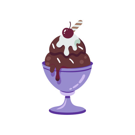 Tasty Hot Fudge Sundaeのイラスト素材