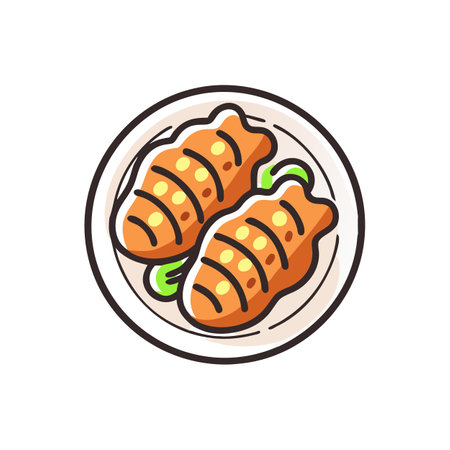 Delicious Grilled Teriyaki Chicken for Outdoor Mealsのイラスト素材