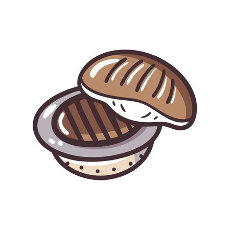 Savory Grilled Portobello Mushroomのイラスト素材