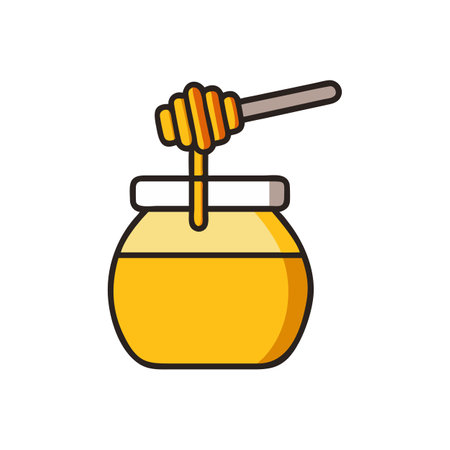Tasty Honey Jar with Dipperのイラスト素材