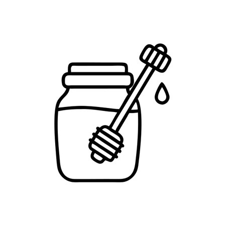 Flavorful Honey Jar with Dipperのイラスト素材