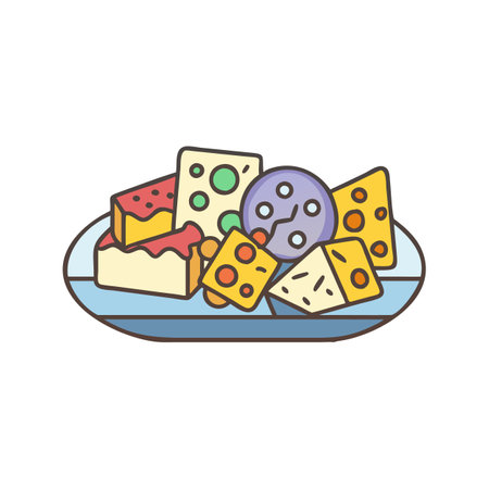 Delicious Platter of Assorted Cheesesのイラスト素材