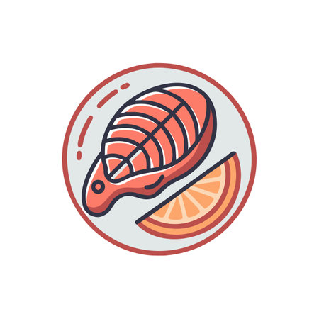 Delicious Salmon Steakのイラスト素材