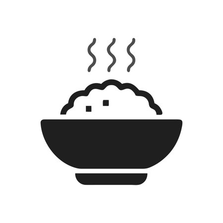 Savory Steaming Bowl of Rice Artworkのイラスト素材