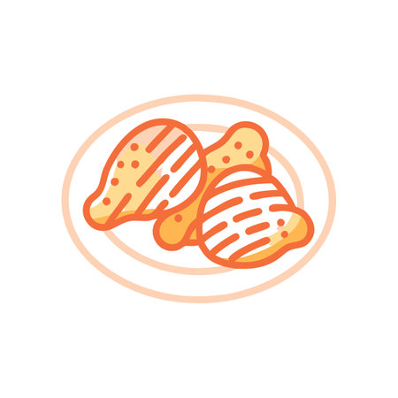 Artistic Sliced Grilled Chickenのイラスト素材