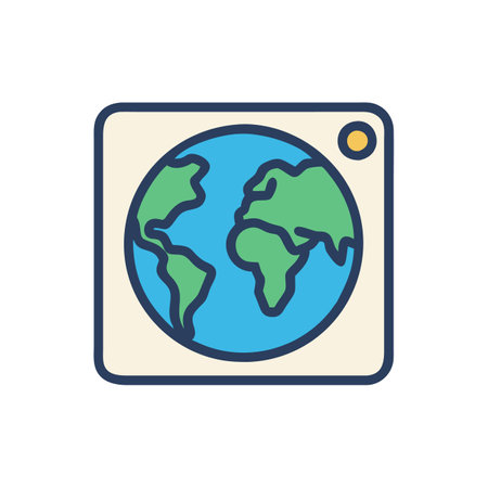 Dynamic World Map Icon for Exploration