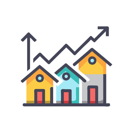Real Estate Market Trends Icon for Community Developmentのイラスト素材