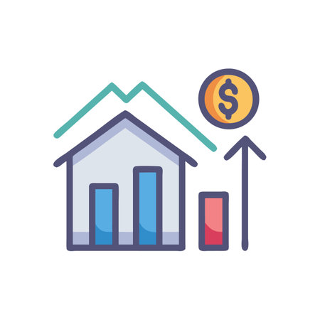 Housing Market Icon for Economic Insightsのイラスト素材