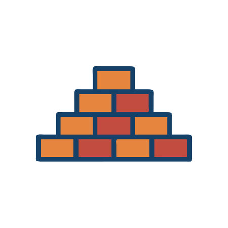 Pile of Bricks Icon for Building Projectsのイラスト素材