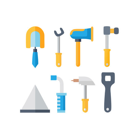 Stylish Construction Tools Icon Illustrationのイラスト素材