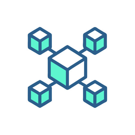 Blockchain Technology Icon for Securityのイラスト素材