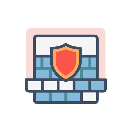 Comprehensive Firewall Security Iconのイラスト素材