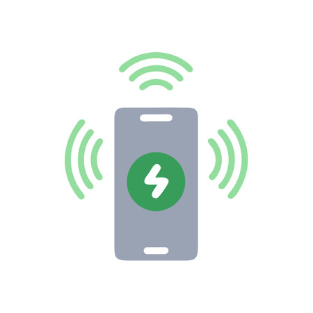 Essential Wireless Charging Icon for Modern Devicesのイラスト素材