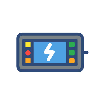 Efficient Battery Voltage Monitor Icon for Energy Useのイラスト素材