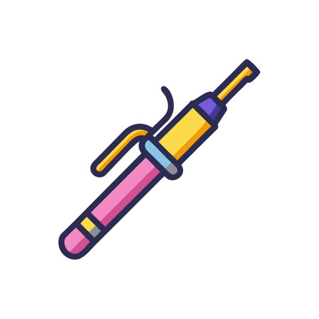 Efficient Curling Iron Icon for Hair Fashionのイラスト素材