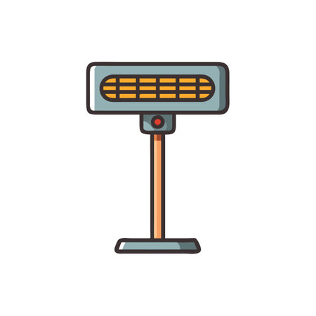 Electric Patio Heater Icon for Outdoor Comfortのイラスト素材