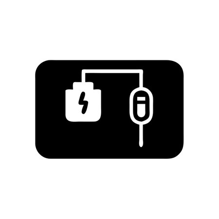 Creative Mouse Pad with Charger Design Iconのイラスト素材