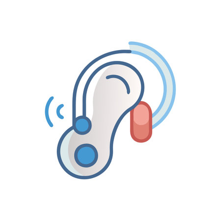 Hearing Aid Icon for Sound Enhancementのイラスト素材