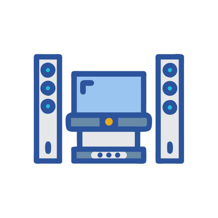 Compact Home Theater System Icon for Small Spacesのイラスト素材