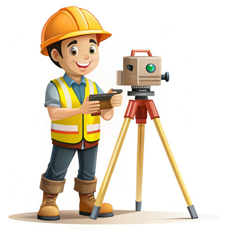 Illustration of construction work cartoon characters