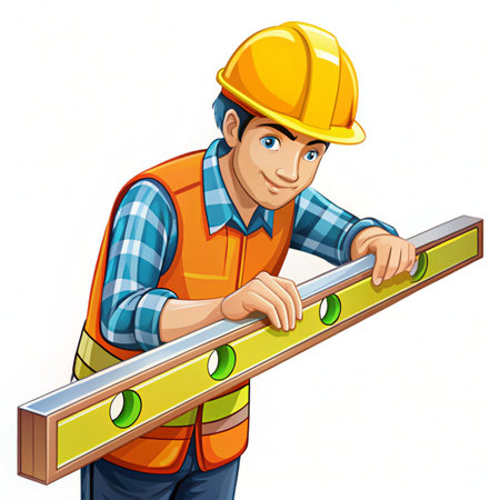 Illustration of construction work cartoon characters