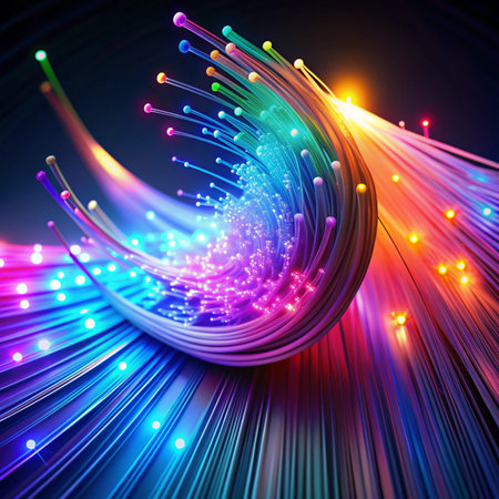 Abstract Fiber Optics backgroundの写真素材