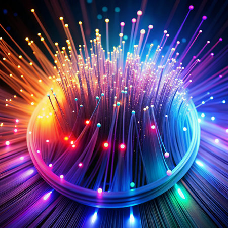 Abstract Fiber Optics backgroundの写真素材