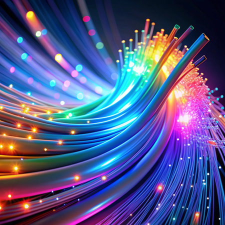 Abstract Fiber Optics backgroundの写真素材