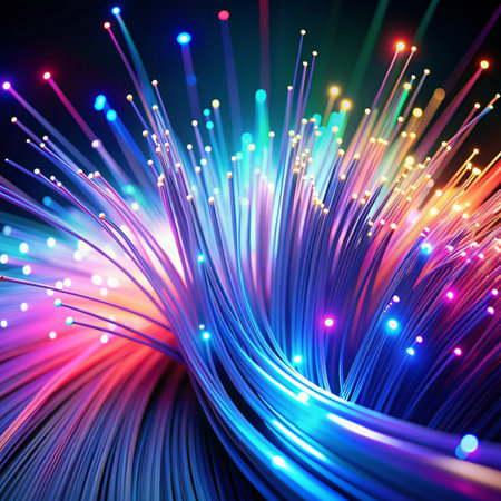 Abstract Fiber Optics backgroundの写真素材