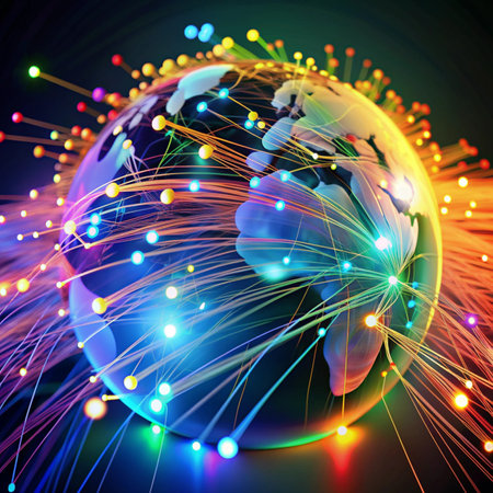 Abstract Fiber Optics backgroundの写真素材