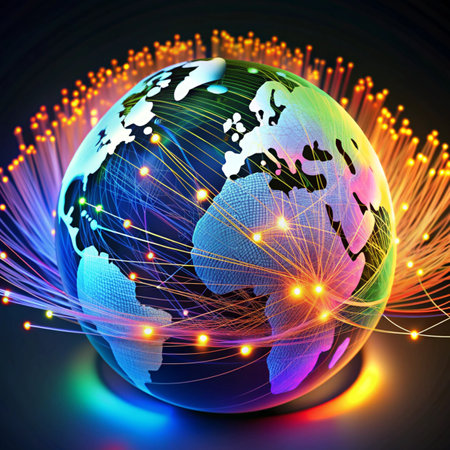 Abstract Fiber Optics backgroundの写真素材