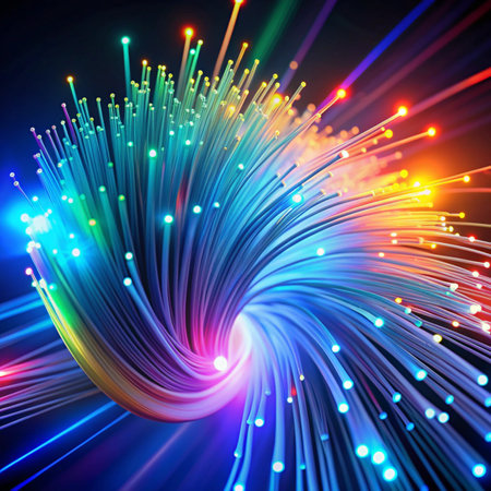 Abstract Fiber Optics backgroundの写真素材