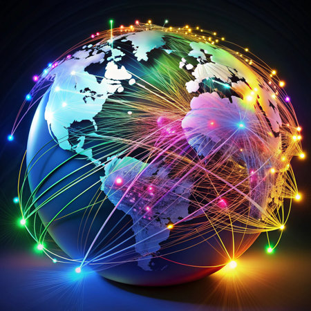 Abstract Fiber Optics backgroundの写真素材
