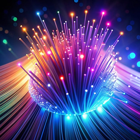 Abstract Fiber Optics backgroundの写真素材