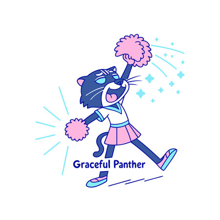 Cheerful Panther Finding Joy in Booksのイラスト素材