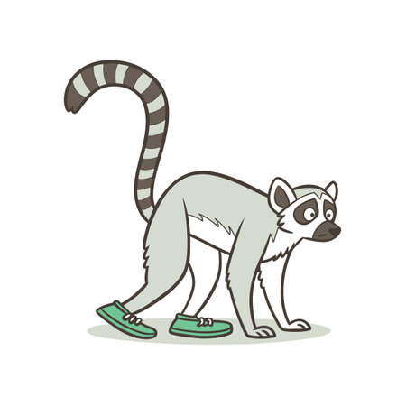 Swimming Lemur with Anxious Look