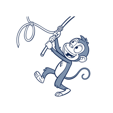 Adventurous Monkey Coloring While Frozenのイラスト素材