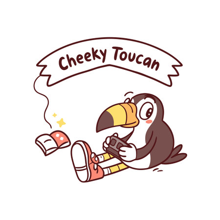 Gaming with Trembling Cheeky Toucanのイラスト素材