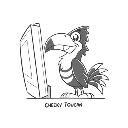 Cheeky Toucan Enjoying Robust TV Timeのイラスト素材