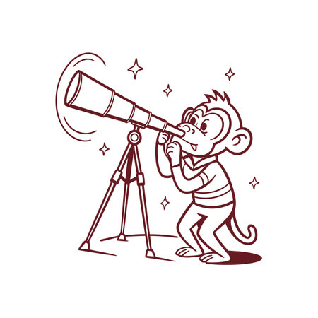 Shivering Monkey Observing Starsのイラスト素材