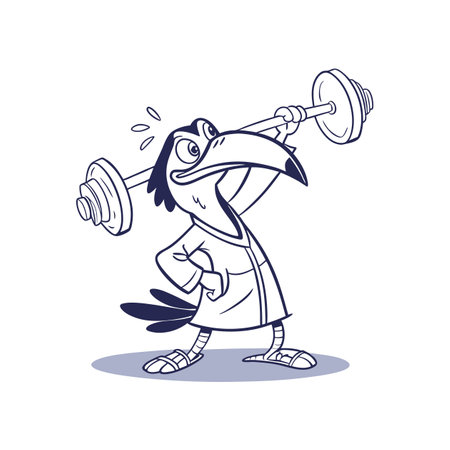 Weightlifting Fun with Recovered Cheeky Toucanのイラスト素材