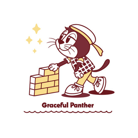 Vector Art of Hungry Panther Watching Peopleのイラスト素材